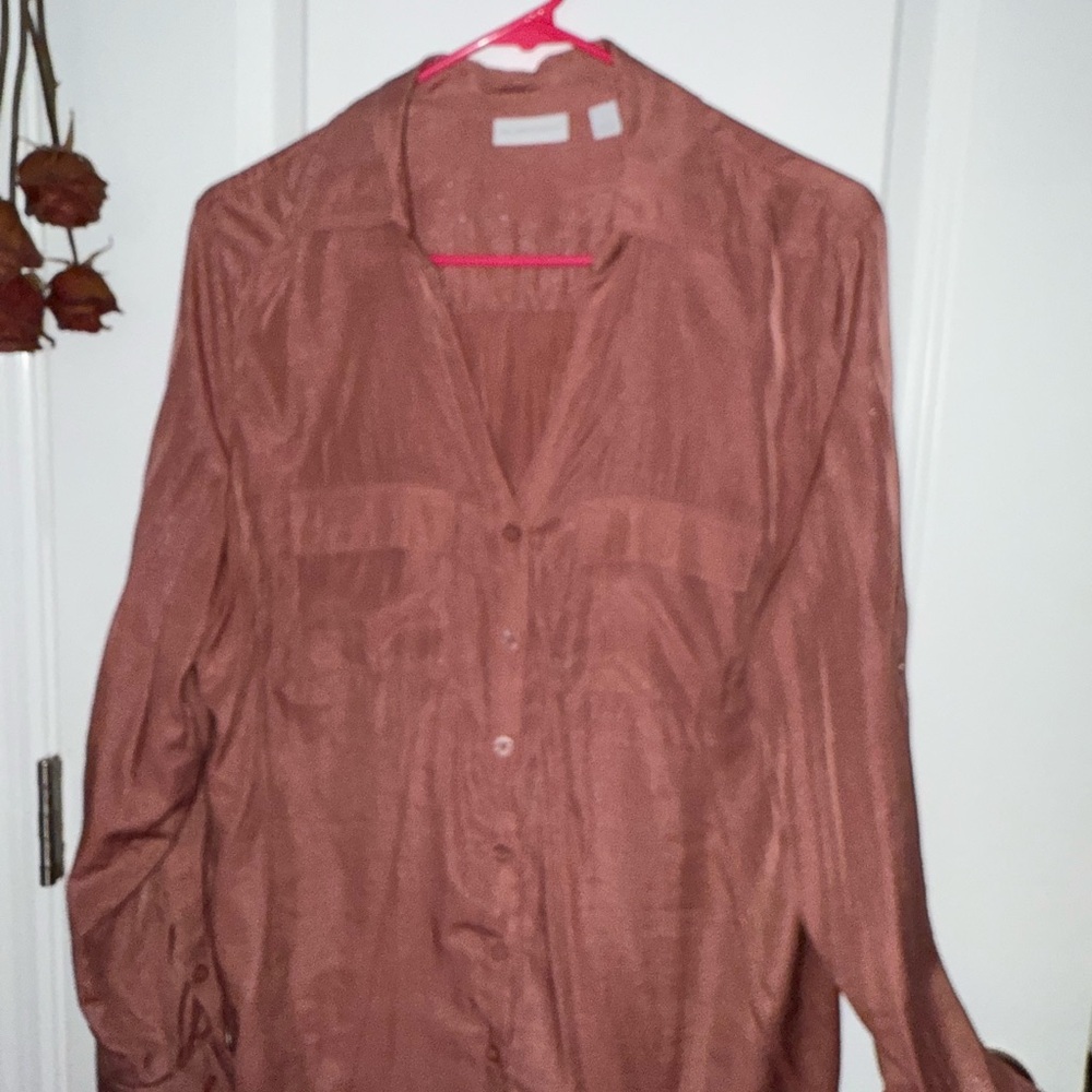 Rosy/pink Sparkly Blouse by New York & Company